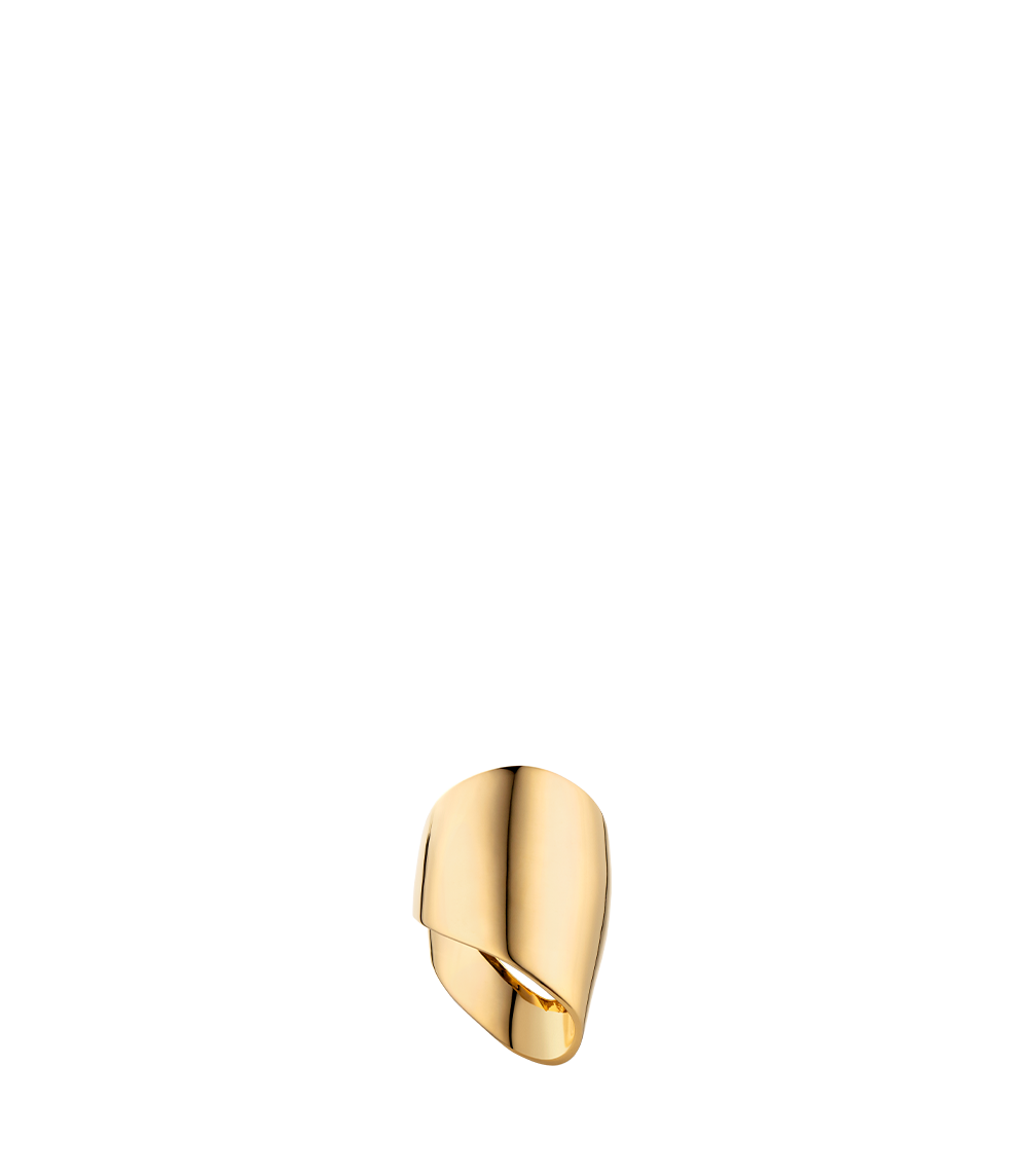 Polène | Bague - Éole drapée - Dorée à l’or 24 carats