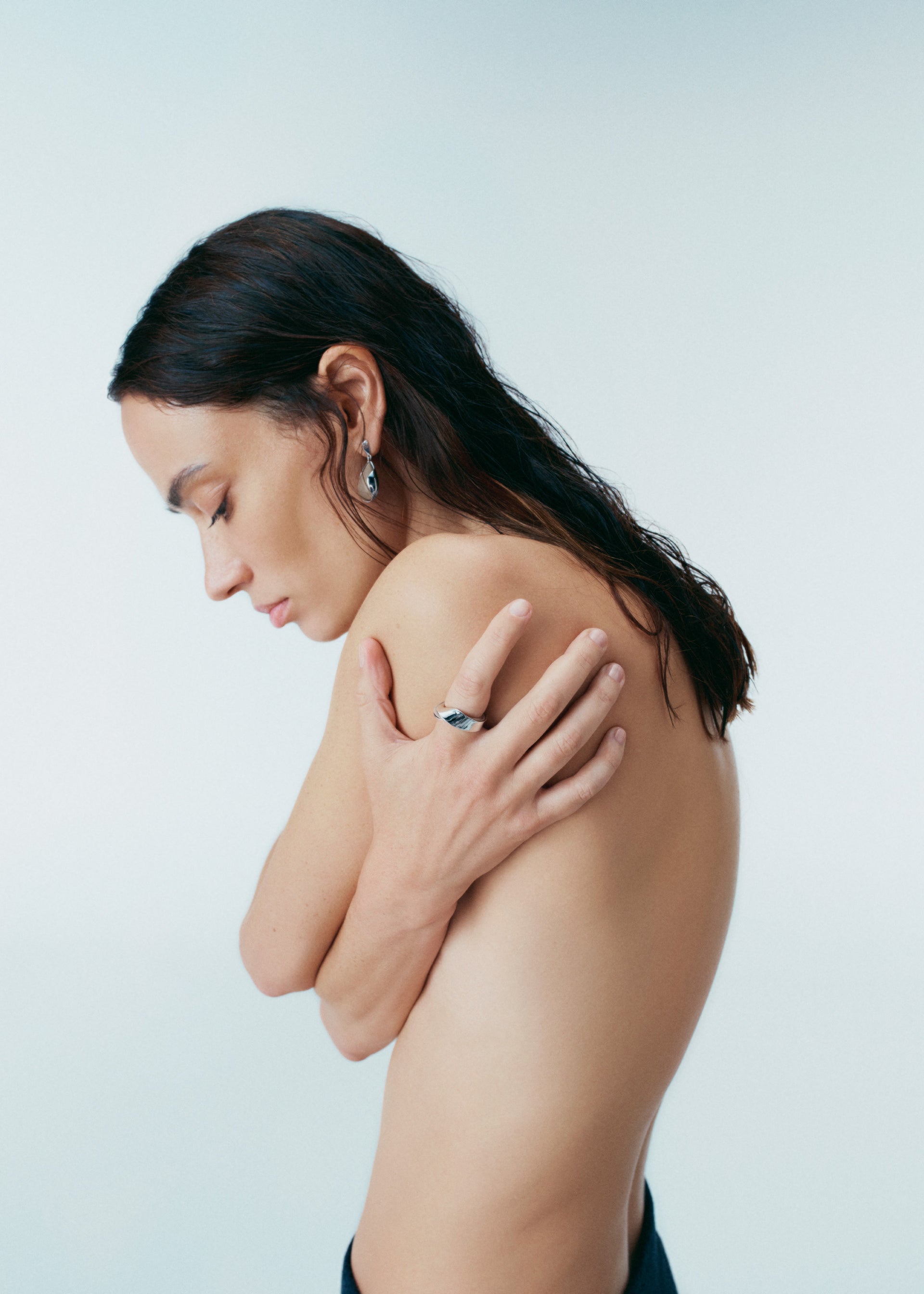 Boucles d’oreilles Ormé - Argentée Cuir Taupe