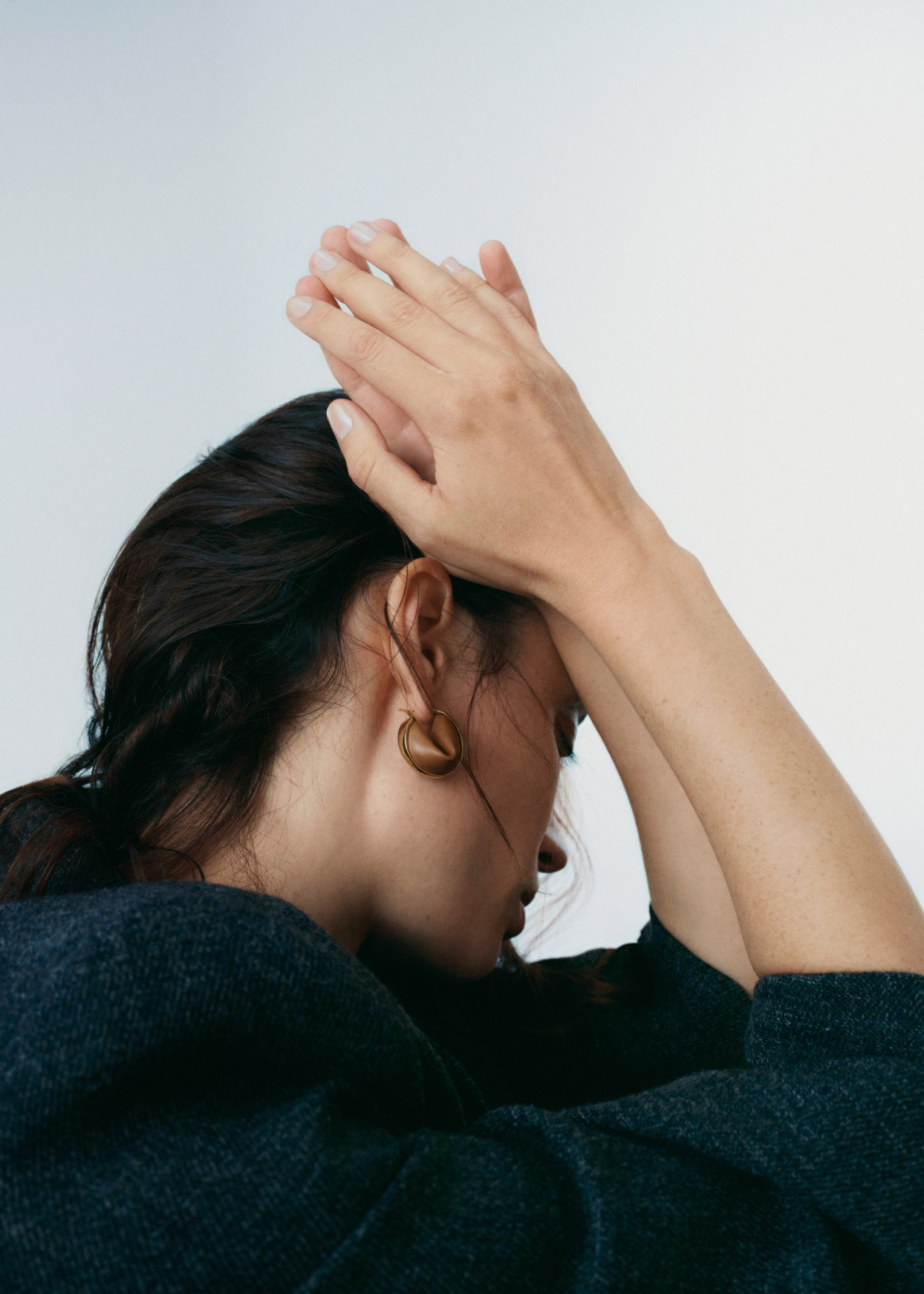 Créoles Ormé - Dorée Cuir Camel