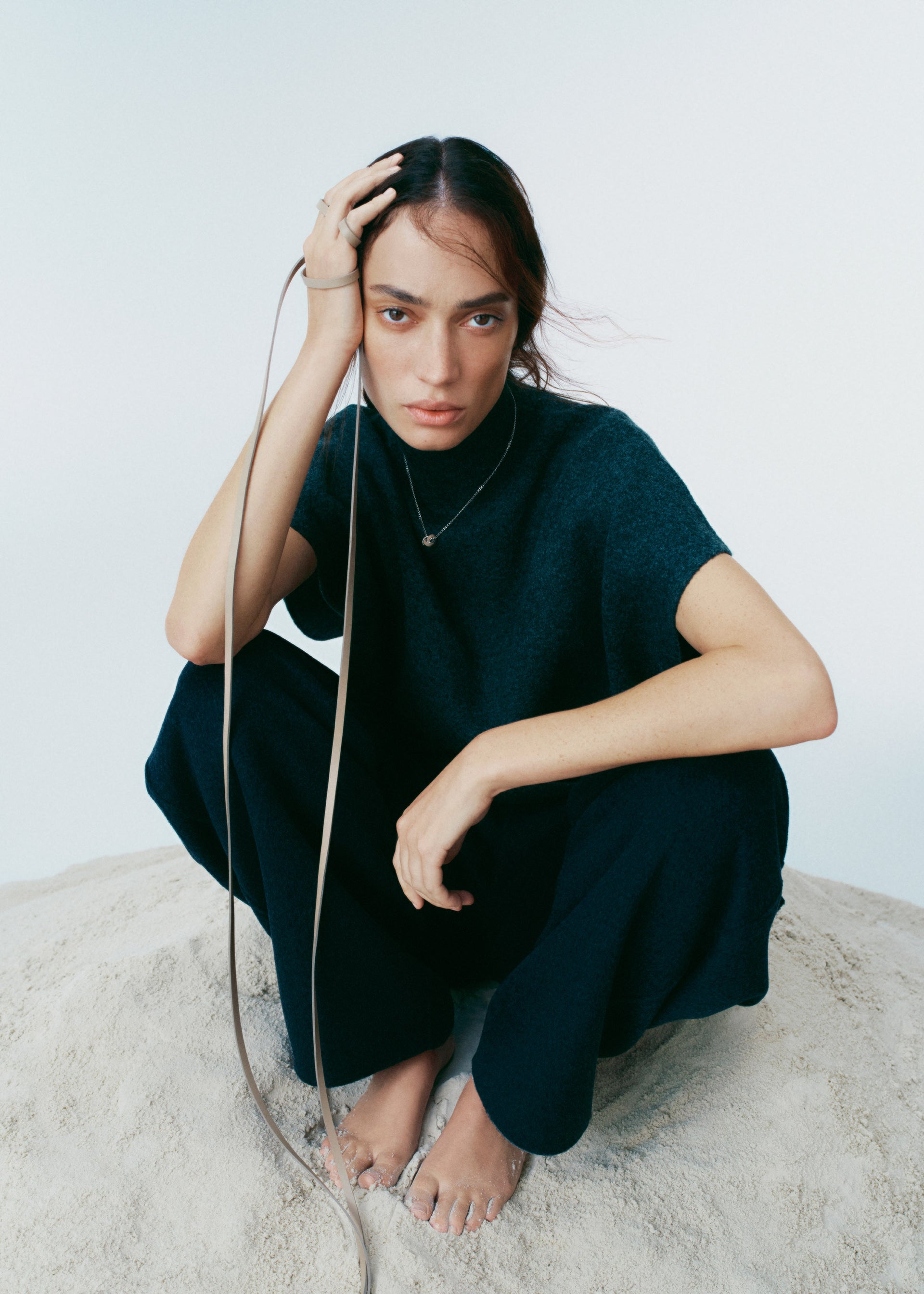 Collier Ormé - Argentée Cuir Taupe