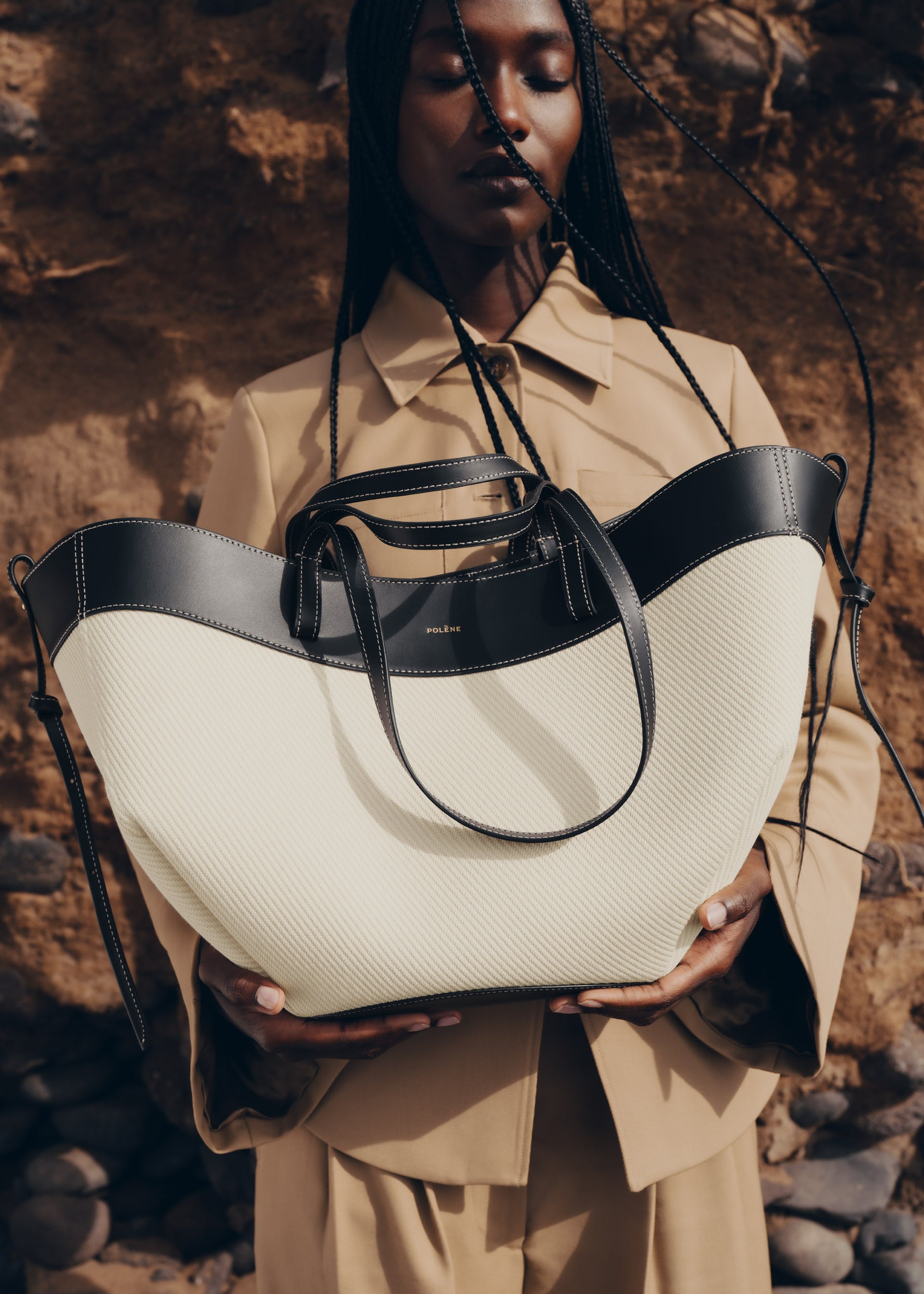 Sac A Main Polene Polène Sac Nodde Hobo Cognac Lisse