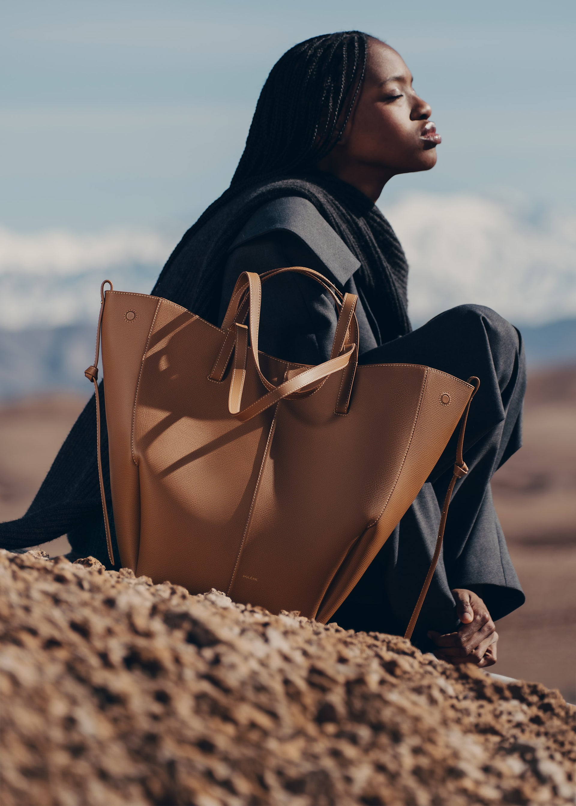 Cyme Tote - Camel Grainé