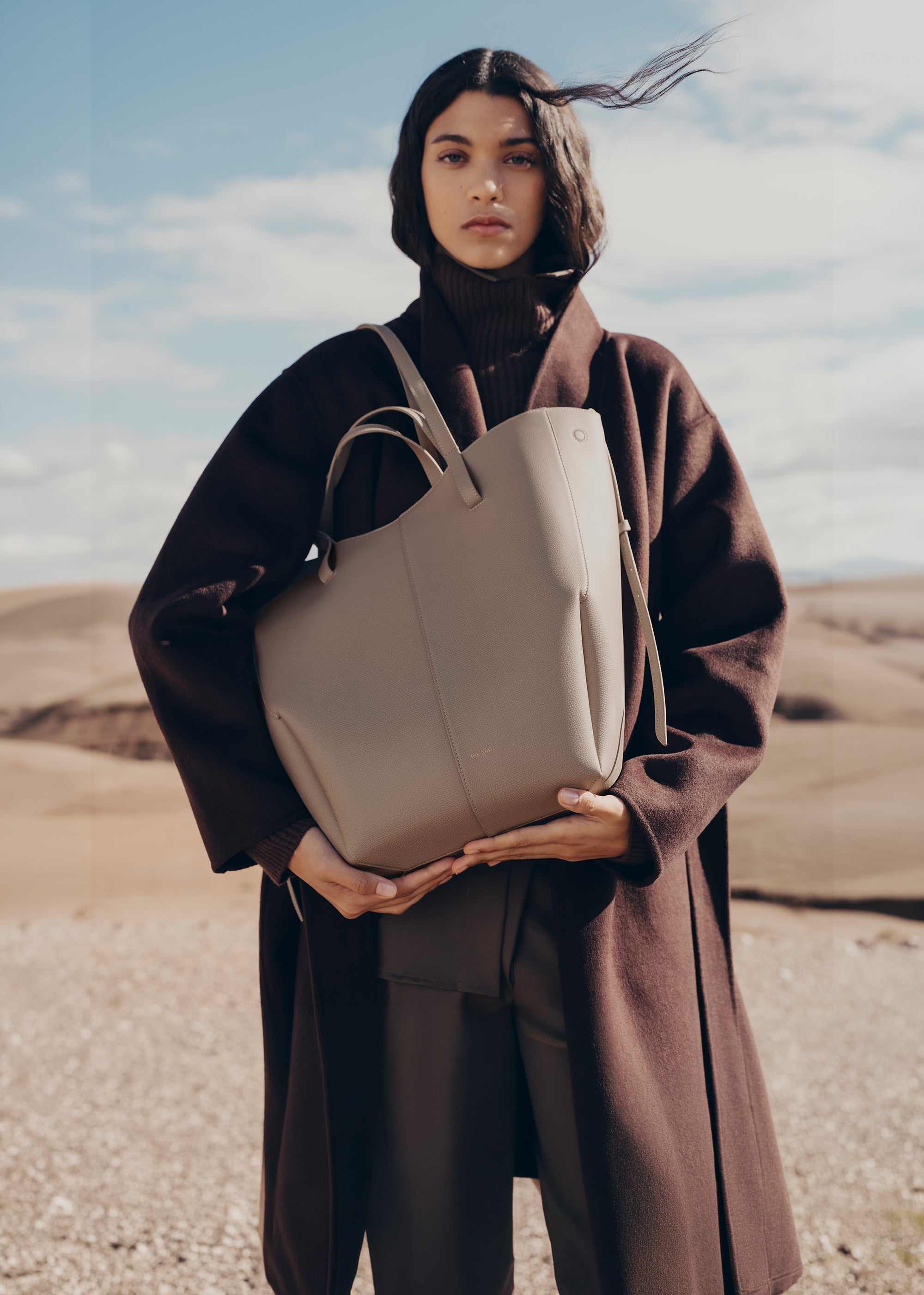 Polène | Sac - Cyme Tote - Taupe Grainé – Polène FR