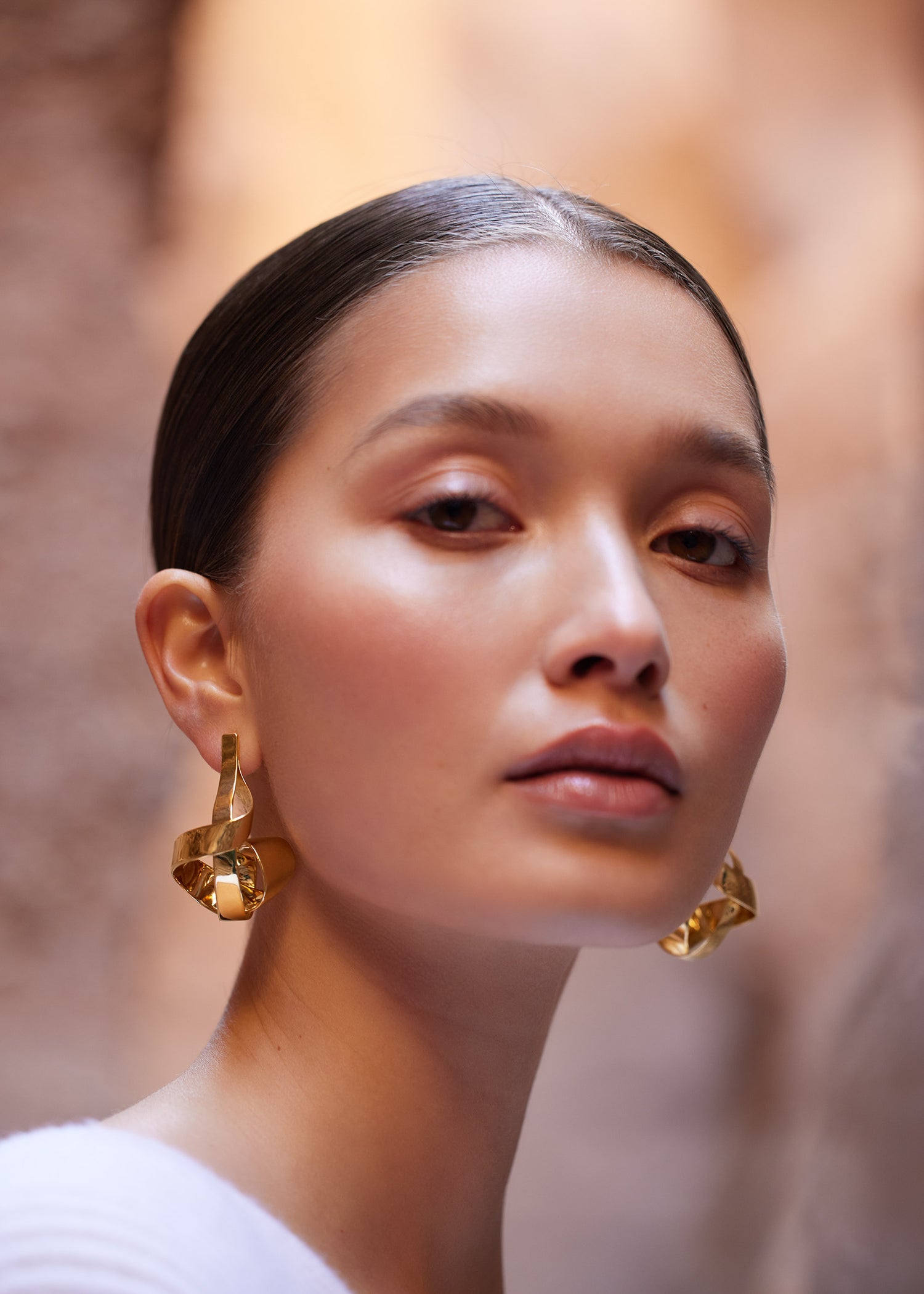 Boucles d’oreilles spirales Éole - Dorée à l’or 24 carats