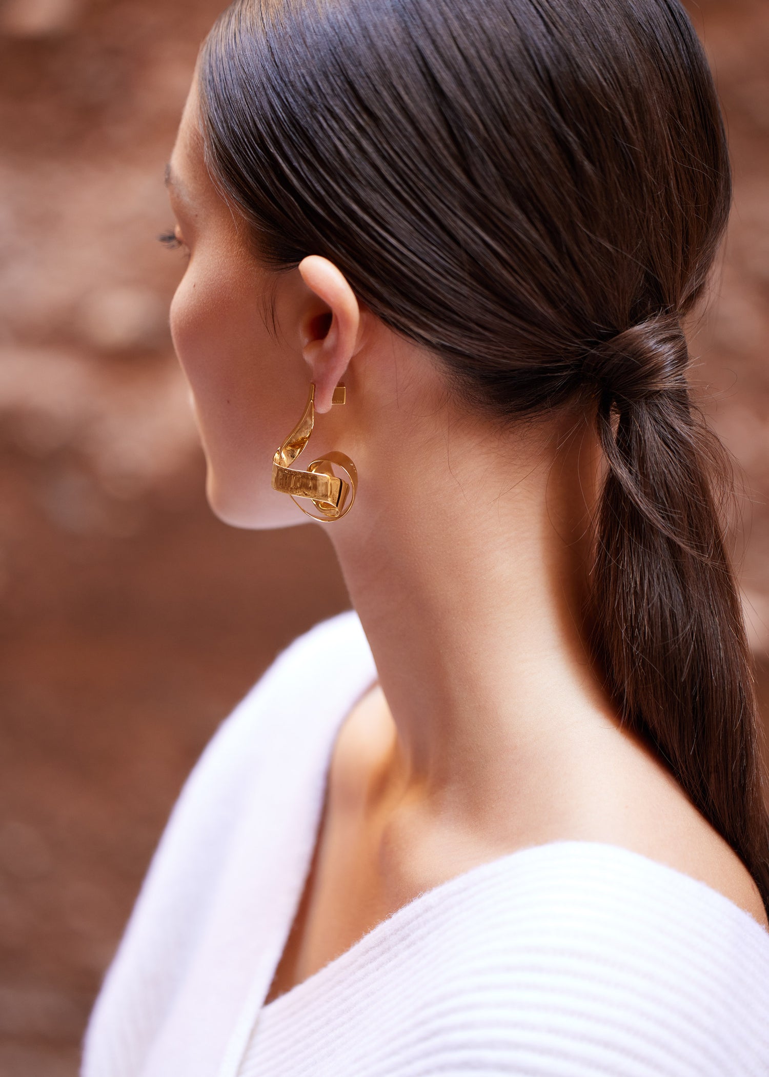 Boucles d’oreilles spirales Éole - Dorée à l’or 24 carats